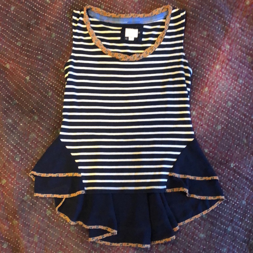 Postmark from Anthropologie New-Stripe Peplum tank